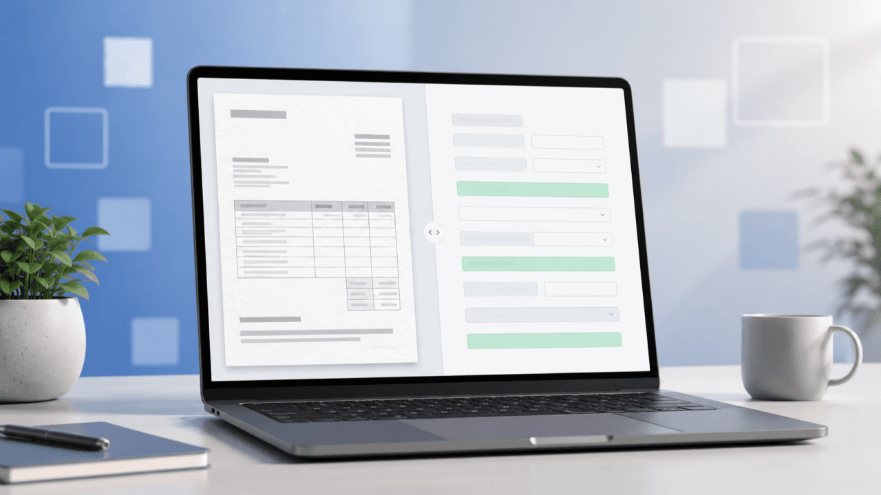 Laptop showing PDF document and NetSuite Sales Order side-by-side